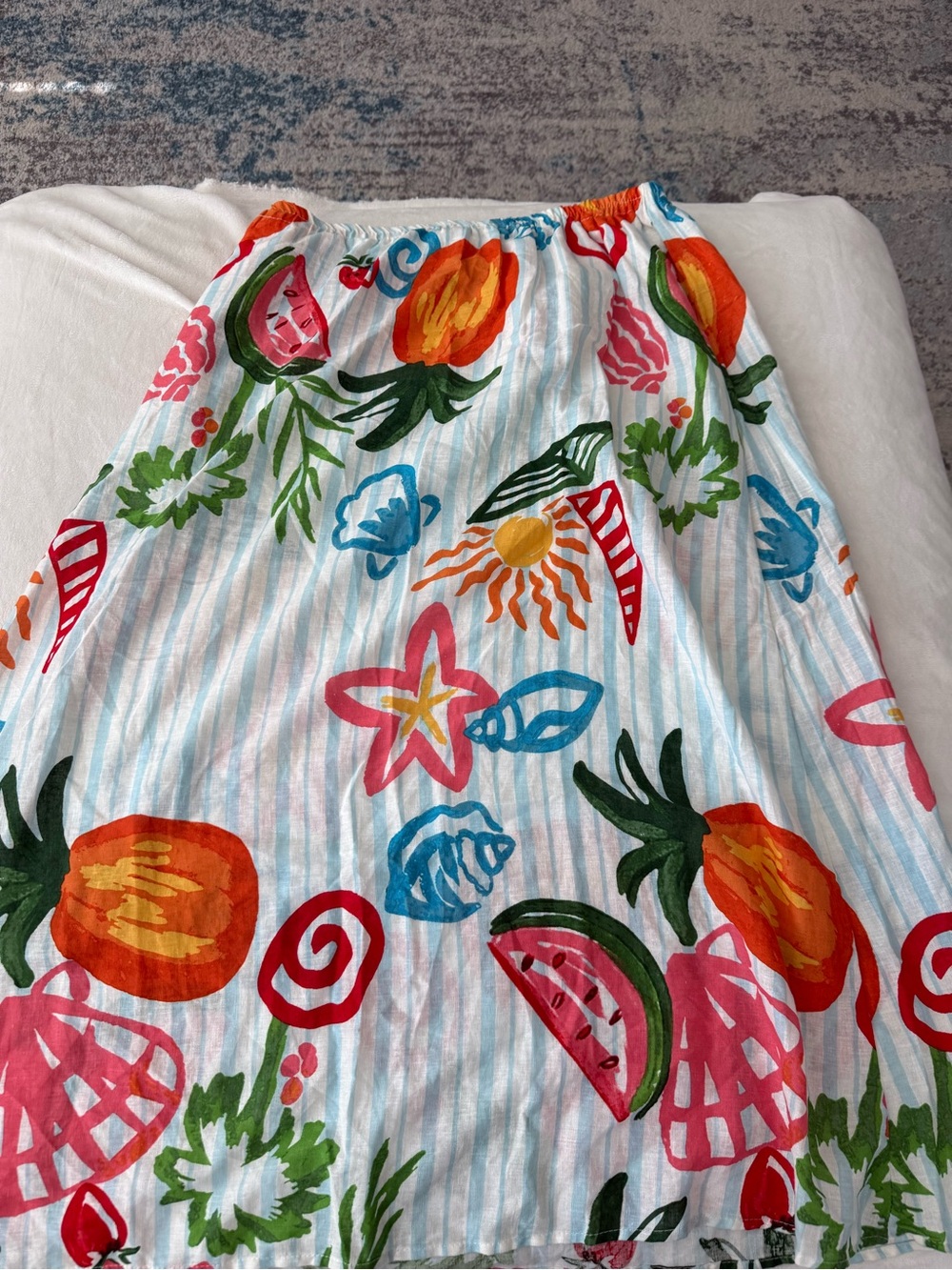 Calypso St. Barth Women’s L Skirt Beachy Linen Blend Boho Tropical D82